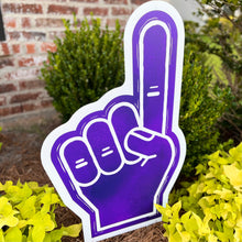 Load image into Gallery viewer, Customizable Purple Foam Finger Garden Stake