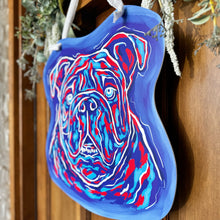 Load image into Gallery viewer, Red and Blue Bulldog Door Hanger