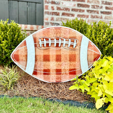 Load image into Gallery viewer, Customizable Brown Gingham Football Garden Stake