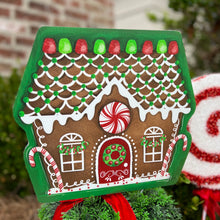 Load image into Gallery viewer, Mini Gingerbread House Garden Stake