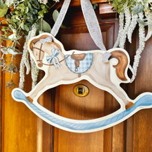 Load image into Gallery viewer, Blue Rocking Horse Door Hanger