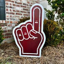 Load image into Gallery viewer, Customizable Deep Maroon (A&M) Foam Finger Garden Stake