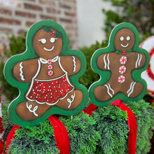 Load image into Gallery viewer, Mini Gingerbread Woman Garden Stake