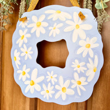 Load image into Gallery viewer, Blue Daisy Wreath Door Hanger