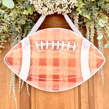 Load image into Gallery viewer, Brown Gingham Football Door Hanger