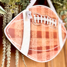 Load image into Gallery viewer, Brown Gingham Football Door Hanger