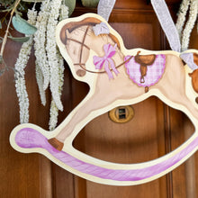 Load image into Gallery viewer, Pink Rocking Horse Door Hanger