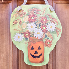 Load image into Gallery viewer, Vintage Pumpkin Mason Jar Bouquet Door Hanger