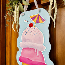 Load image into Gallery viewer, Ice Cream with Umbrella Door Hanger