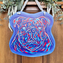 Load image into Gallery viewer, Red and Blue Bulldog Door Hanger