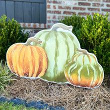 Load image into Gallery viewer, Heirloom Pumpkin Trio Garden Stake