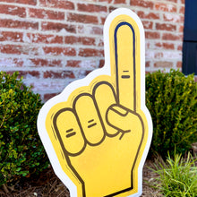 Load image into Gallery viewer, Customizable Yellow and Black Foam Finger Garden Stake