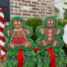 Load image into Gallery viewer, Mini Gingerbread Man Garden Stake