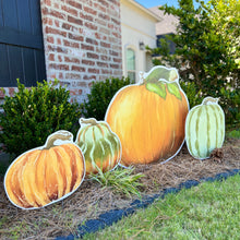 Load image into Gallery viewer, Speckled Orange Heirloom Pumpkin Garden Stake