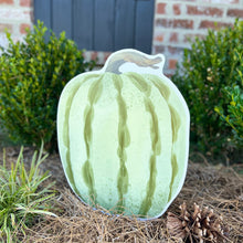 Load image into Gallery viewer, Round Ivory Heirloom Pumpkin Garden Stake