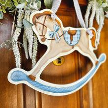 Load image into Gallery viewer, Blue Rocking Horse Door Hanger