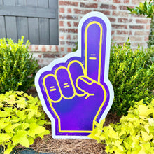 Load image into Gallery viewer, Customizable Purple and Yellow Foam Finger Garden Stake