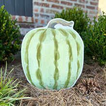 Load image into Gallery viewer, Round Ivory Heirloom Pumpkin Garden Stake