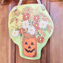 Load image into Gallery viewer, Vintage Pumpkin Mason Jar Bouquet Door Hanger