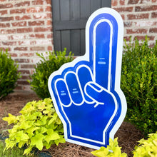 Load image into Gallery viewer, Customizable Blue Foam Finger Garden Stake