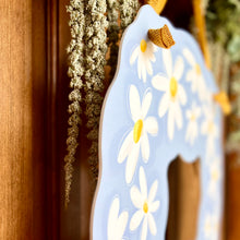 Load image into Gallery viewer, Blue Daisy Wreath Door Hanger