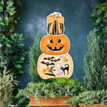 Load image into Gallery viewer, REVERSIBLE Stacked Fall/Halloween Pumpkins Yard Art
