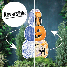 Load image into Gallery viewer, REVERSIBLE Stacked Fall/Halloween Pumpkins Yard Art