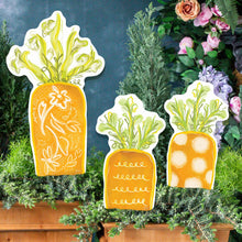 Load image into Gallery viewer, Orange Chinoiserie Carrot Yard Art Set