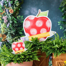 Load image into Gallery viewer, Large Apple and Pencil Yard Art