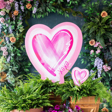 Load image into Gallery viewer, Mini Watercolor Hearts Garden Stake