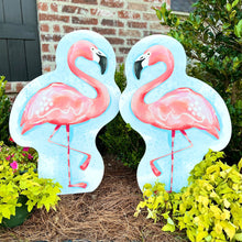Load image into Gallery viewer, Splashing Right-Facing Flamingo Garden Stake