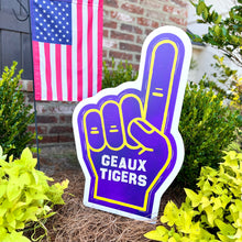 Load image into Gallery viewer, Geaux Tigers Foam Finger Garden Stake