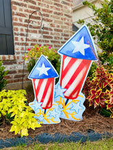 Load image into Gallery viewer, Large Rocket Firecracker Garden Stake