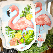 Load image into Gallery viewer, Floral Flamingo Garden Stake