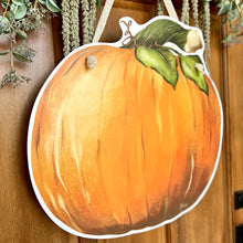 Load image into Gallery viewer, Customizable Watercolor Pumpkin Door Hanger
