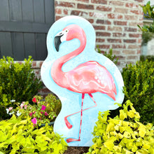 Load image into Gallery viewer, Splashing Left-Facing Flamingo Garden Stake