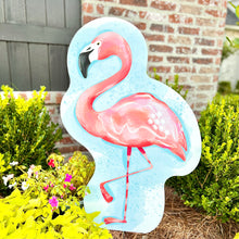 Load image into Gallery viewer, Splashing Left-Facing Flamingo Garden Stake