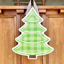 Load image into Gallery viewer, Gingham Christmas Tree Door Hanger