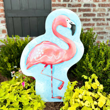 Load image into Gallery viewer, Splashing Right-Facing Flamingo Garden Stake