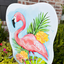 Load image into Gallery viewer, Floral Flamingo Garden Stake