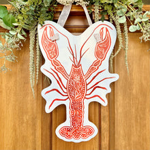 Load image into Gallery viewer, Red Chinoiserie Crawfish Door Hanger