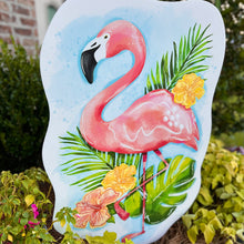 Load image into Gallery viewer, Floral Flamingo Garden Stake