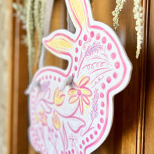 Load image into Gallery viewer, Pink Chinoiserie Bunny Door Hanger