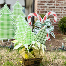 Load image into Gallery viewer, Mini Gingham Christmas Tree Garden Stakes