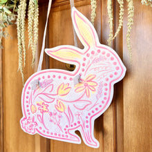 Load image into Gallery viewer, Pink Chinoiserie Bunny Door Hanger