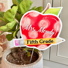 Load image into Gallery viewer, Mini Apple and Pencil Yard Art