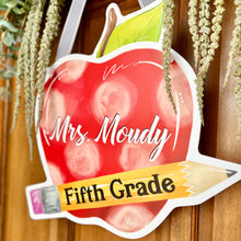 Load image into Gallery viewer, Customizable Apple and Pencil Door Hanger