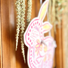 Load image into Gallery viewer, Pink Chinoiserie Bunny Door Hanger