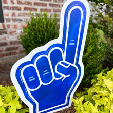 Load image into Gallery viewer, Customizable Blue Foam Finger Garden Stake
