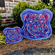 Load image into Gallery viewer, Red and Blue Bulldog Yard Art
